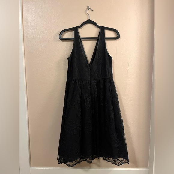 Vintage Louis Verdad Black Lace Ballerina Deep V-neck Dress S - Picture 2 of 12
